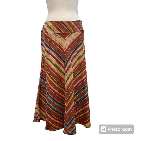 Lauren Ralph Lauren Serape 100% Linen Colorful Long Skirt - Picture 3 of 8